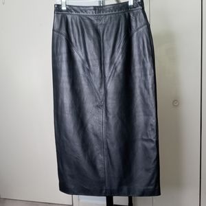 Black Leather Skirt, Byrnes and Baker
